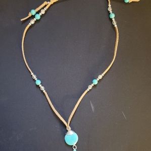 Leather lace necklace